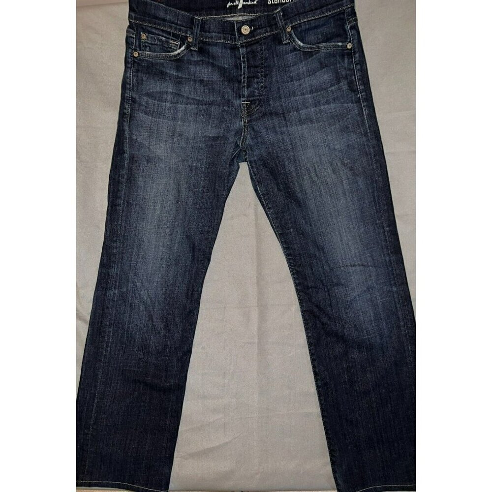 7 For All Makind Denim Jeans Standard Women 32/28 Designer 90's Y2K RN#115561